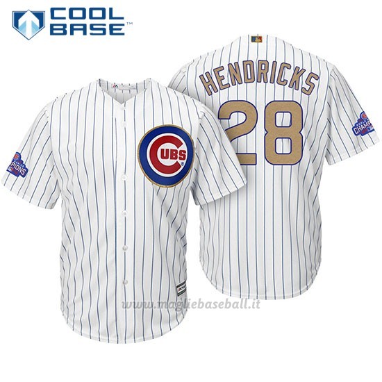 Maglia Baseball Uomo Chicago Cubs 28 Kyle Hendricks Bianco Or Program Cool Base